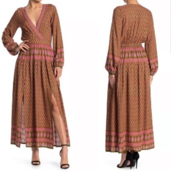 RAGA Dresses & Skirts - RAGA Split Geometric Bohemian Maxi Dress S
